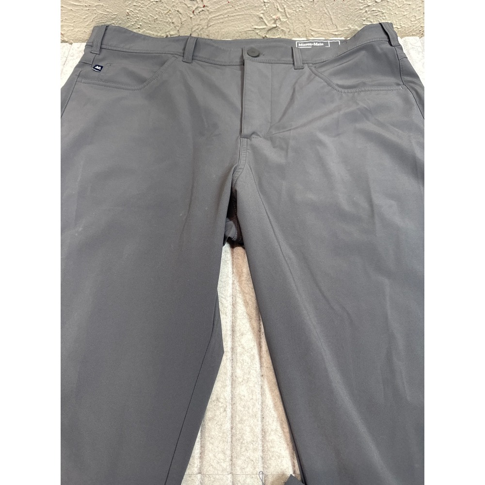 Mizzen+Main Helmsman Slim Chino Pants Mens 36x34 Gray Performance Stretch